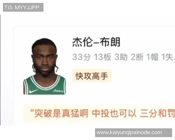 杰伦布朗称赞球队篮板保护表现出色为胜利奠定基础